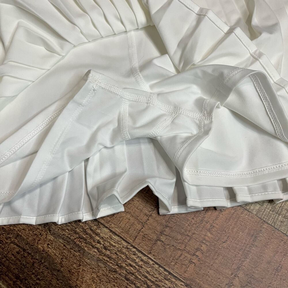 Laura Ashley Women's White High Rise Pleated Skort Sz L Tennis Golf Pickleball - Picture 7 of 7
